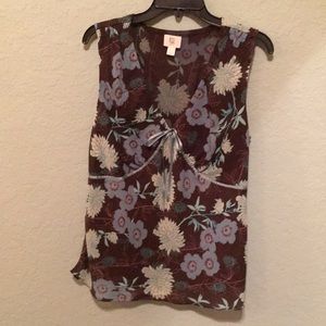 Cute brown and blue sleeveless top